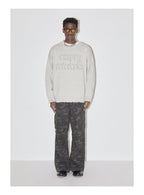 EMPTY REFERENCE Gray Hole Logo Knit Sweater