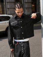 STEEPC Embossed Logo Denim Jacket