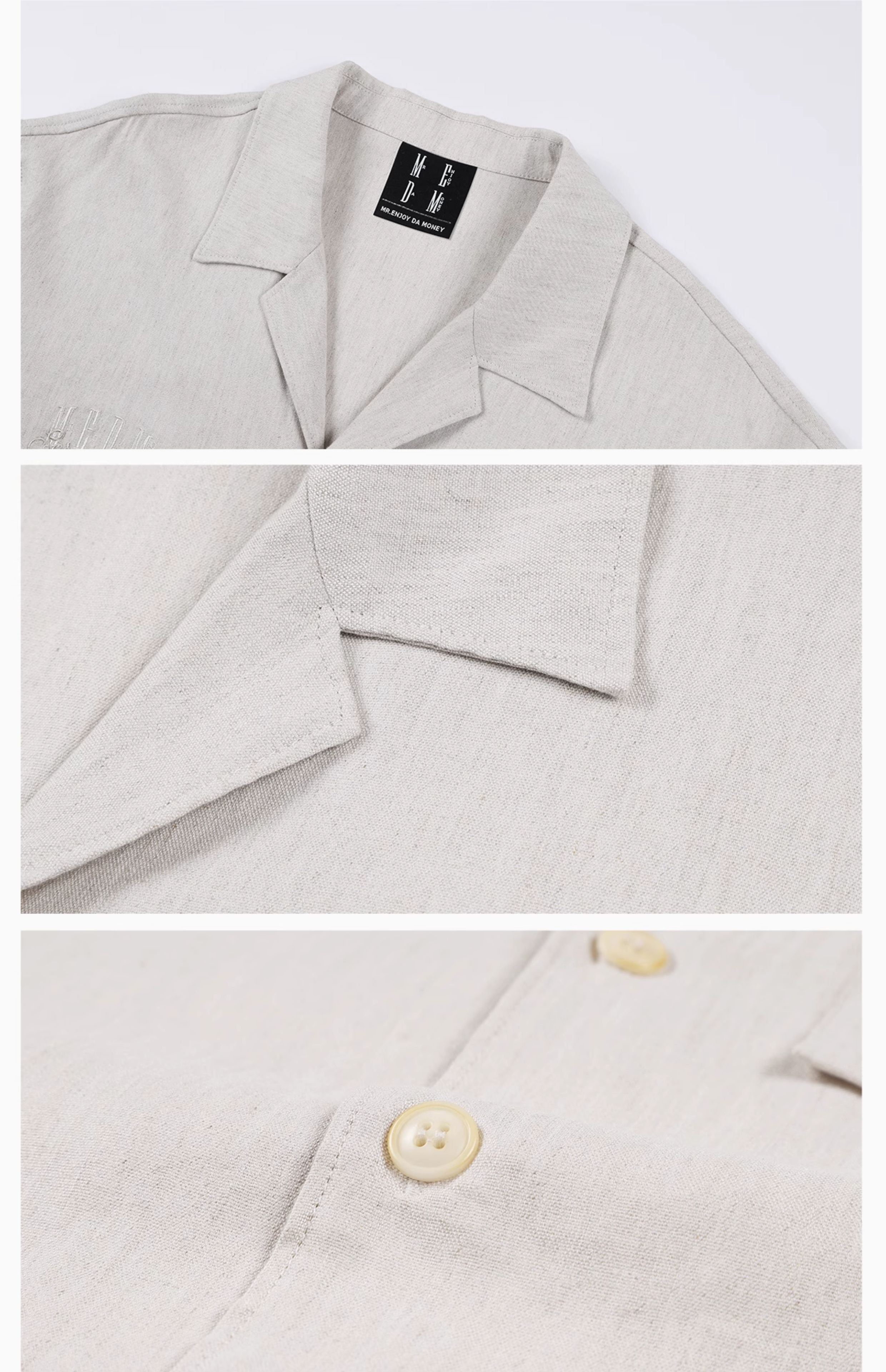 MEDM Linen Cuban Collar Shirt