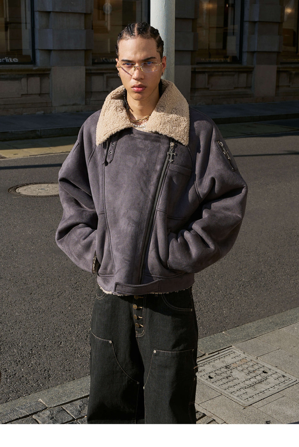 STEEPC Suede Shearling Jacket