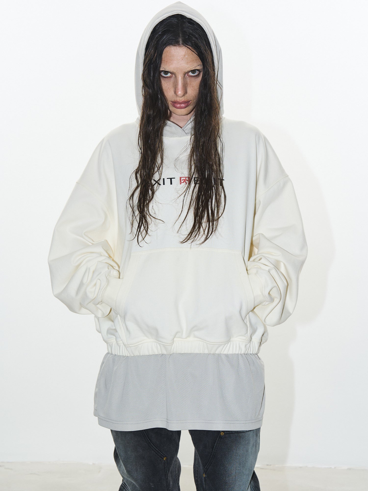 BLIND NO PLAN Layered Design Printed Hoodie