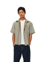 EVILKNIGHT(EK) Striped Plaid Reversible Short Sleeve Shirt