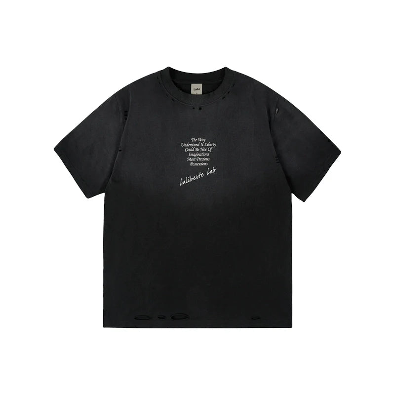 Labt Distressed Holes Dirty Print Tee