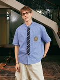 Harsh and Cruel Tie Detail Embroidery Plaid Shirt