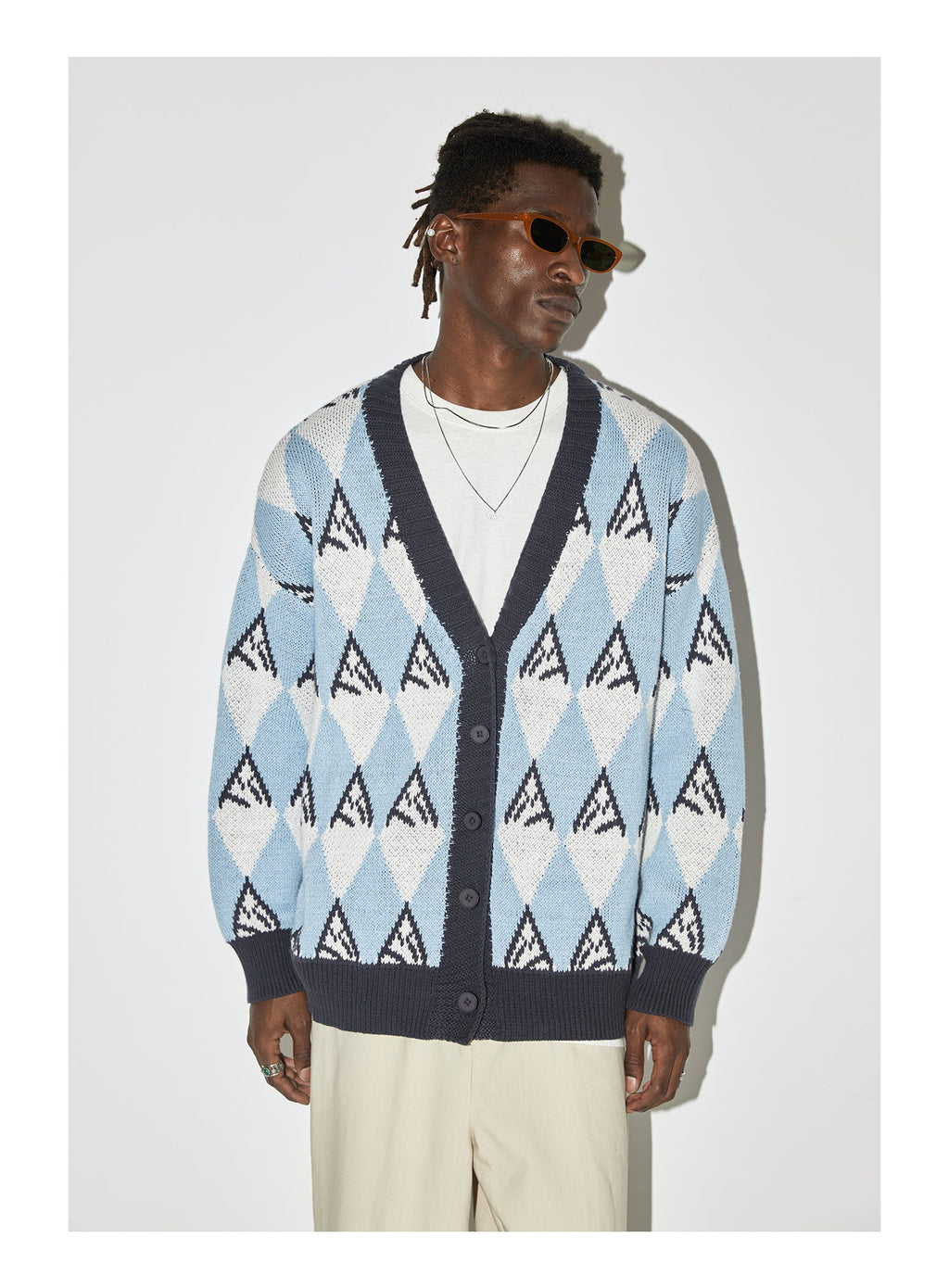 EMPTY REFERENCE Snow Mountain Stitching Cardigan