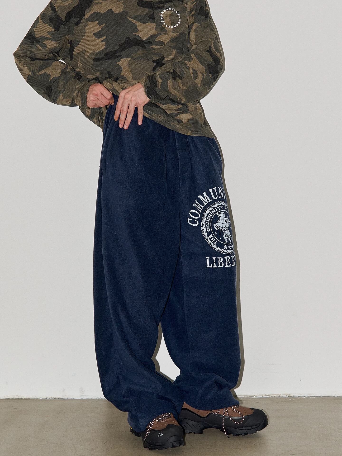 LIBERAFIT Hand Painted Polar Fleece Baggy Sweatpants