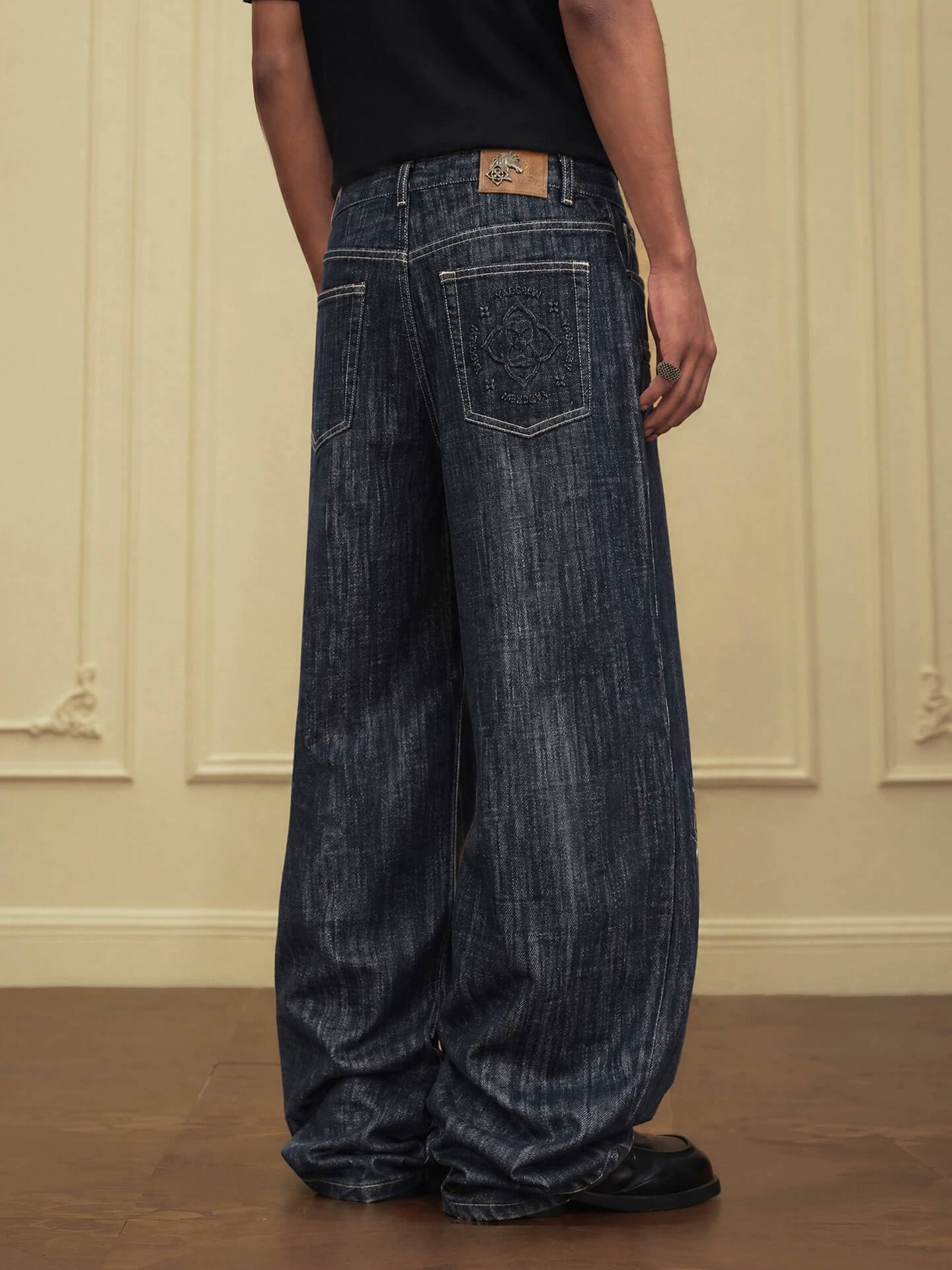 YADcrew Slub Denim Baggy Jeans