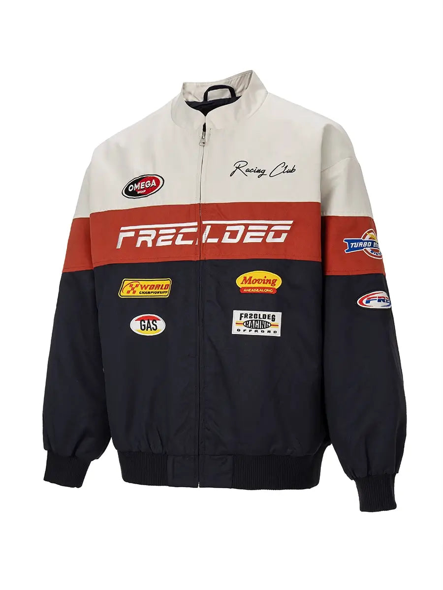 F2CE Patchwork Color Block Racing Jacket
