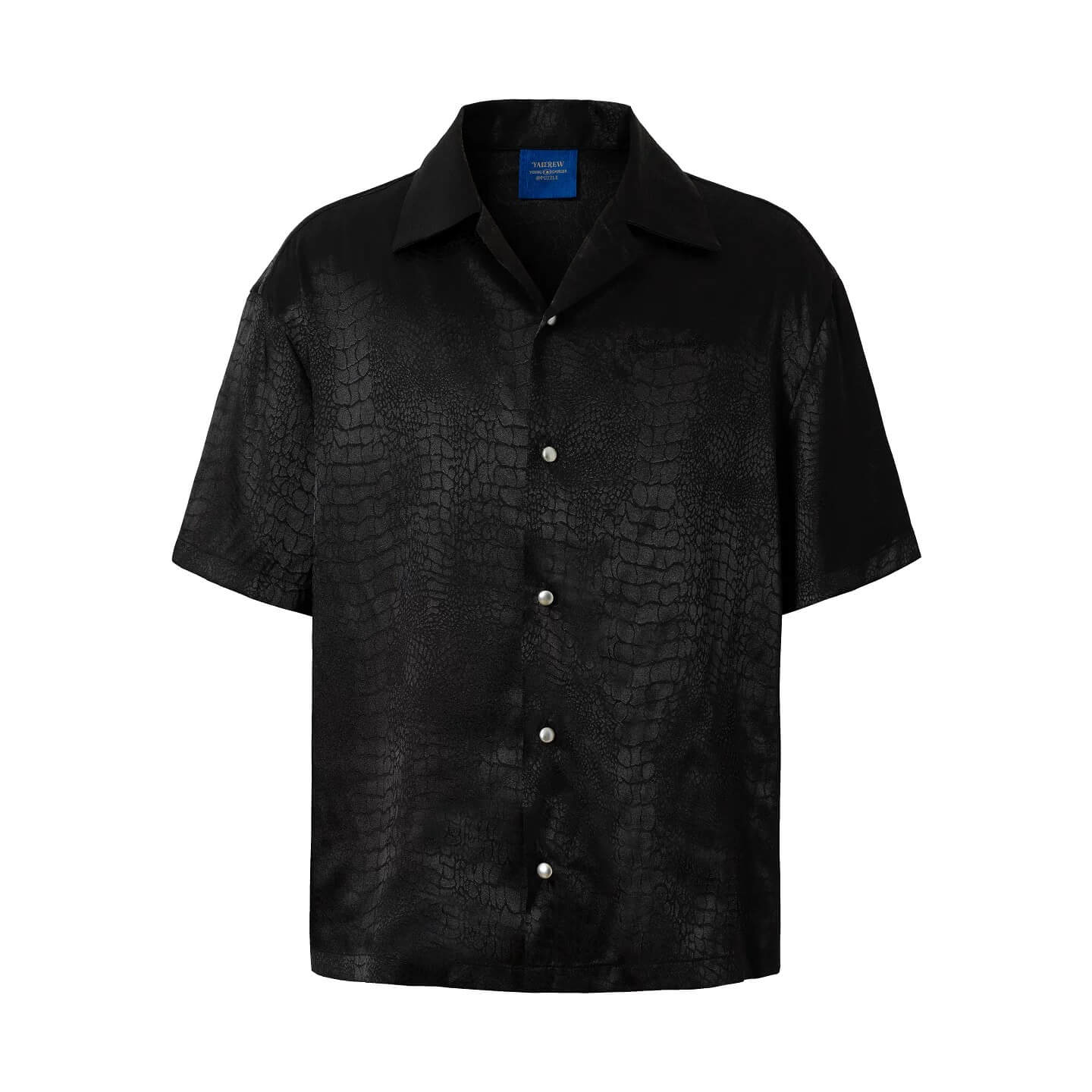 YADcrew Python Pattern Satin Short Sleeve Shirt