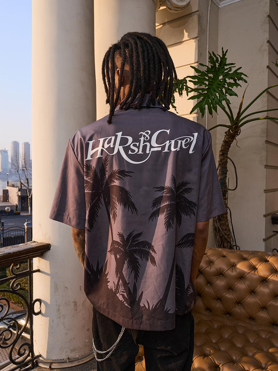 Harsh and Cruel Palms Logo Cuban Shirt