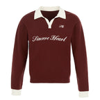 STEEPC Contrast Lapel Polo Knit Sweater