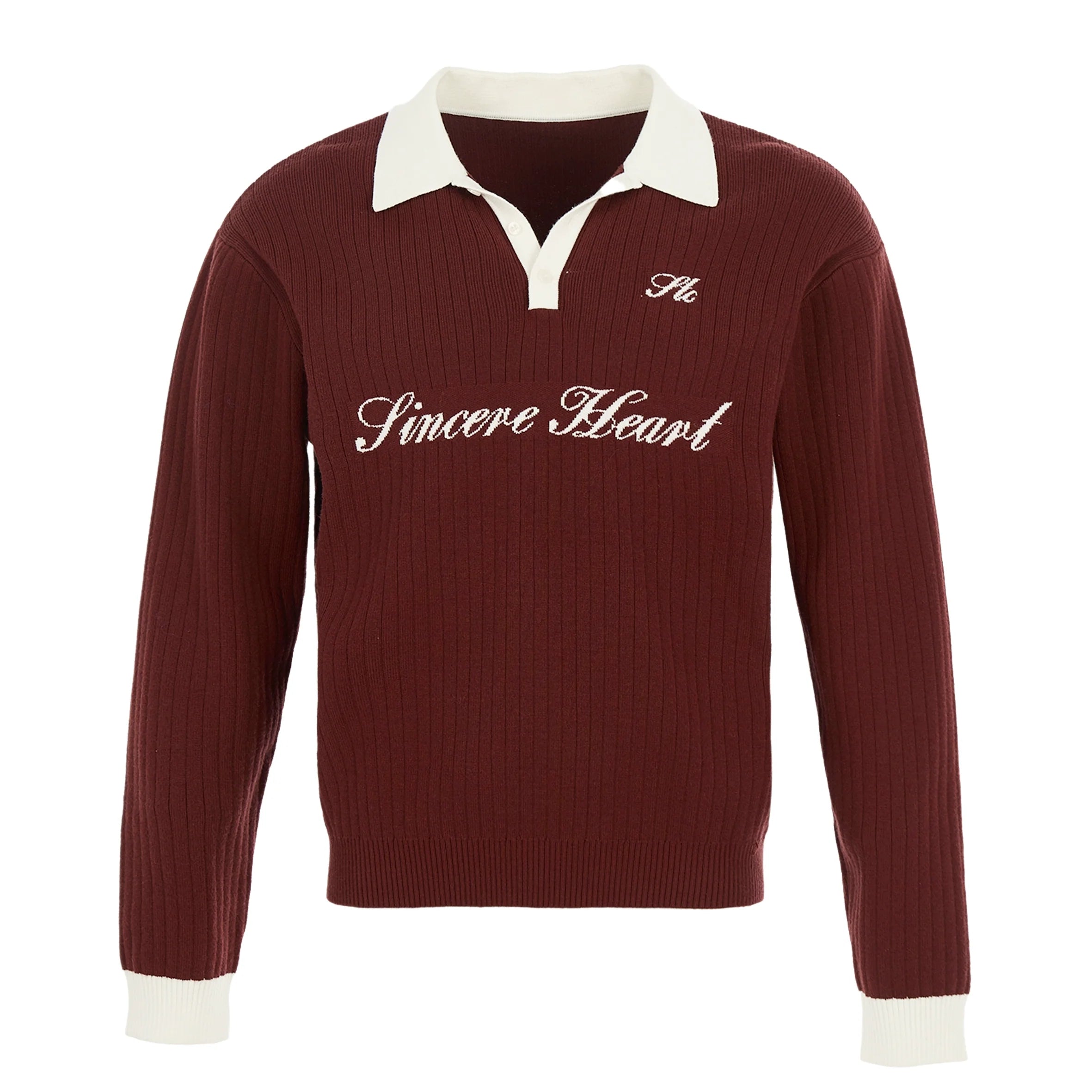 STEEPC Contrast Lapel Polo Knit Sweater