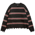 Remedy Striped Distressed Knit Sweater