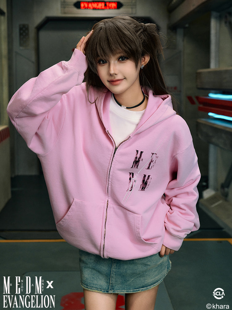 MEDM x EVA Evangelion Washed Zip-Up Hoodie