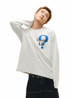 NOVACAM Question Mark Print Long Sleeve Tee