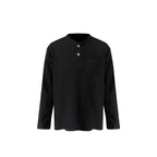 S45 Waffle Henley Neck Long Sleeve Tee