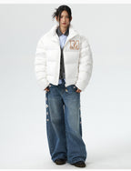 MEDM 3D Embroidered Lace Puffer Jacket