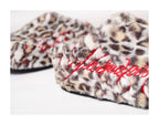 KARMANISTIC Leopard Fur Embroidered Slipper Clogs