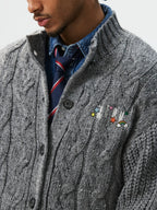 MEDM Speckled Cable Knit Cardigan