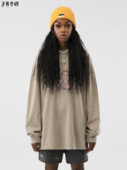 JHYQ Portrait Print Long Sleeved Tee