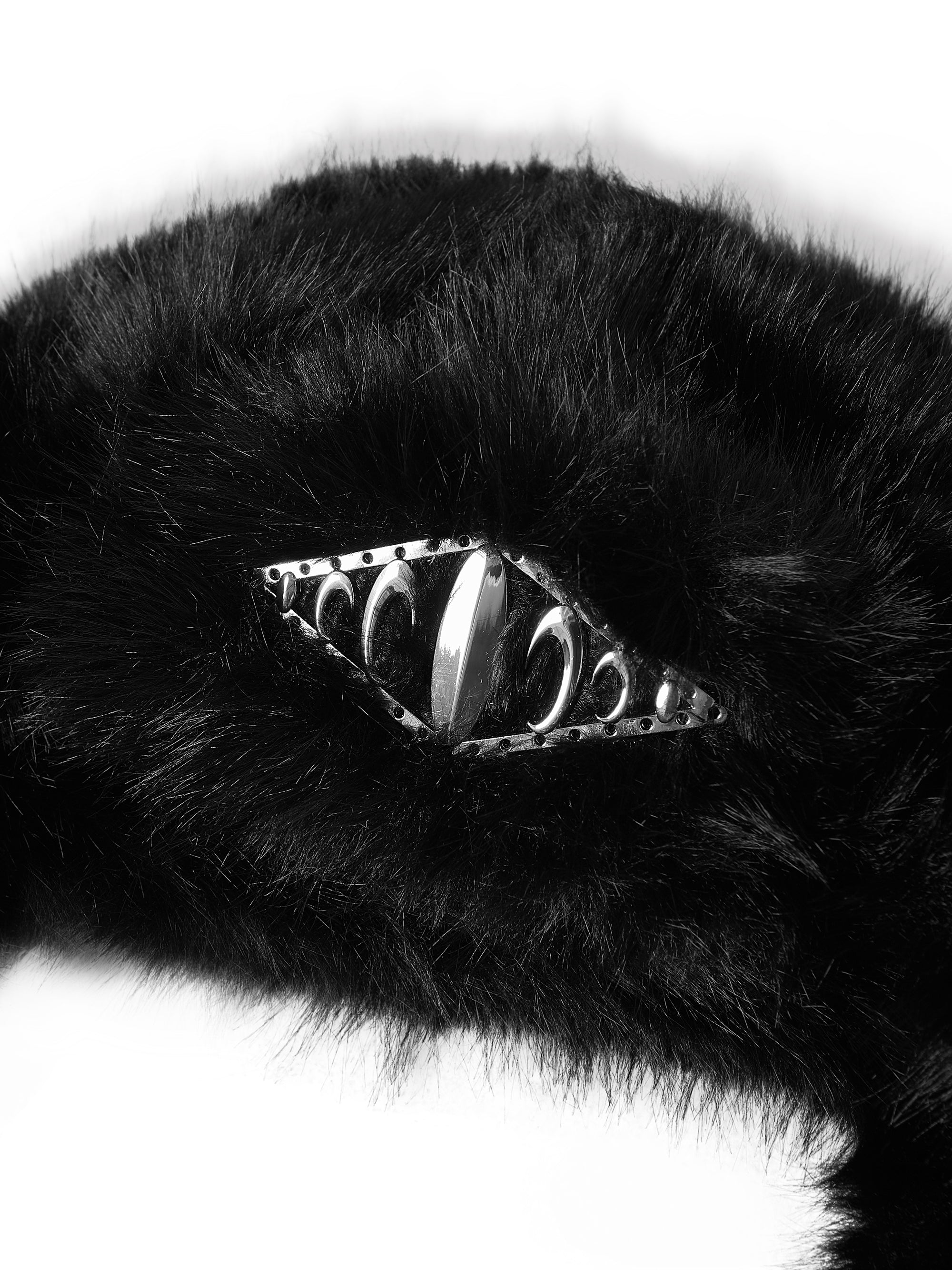 KARMANISTIC Metal Logo Fur Earflap Beanie