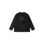 1807 Pegasus Embroidered Patch Distressed Long Sleeve Tee