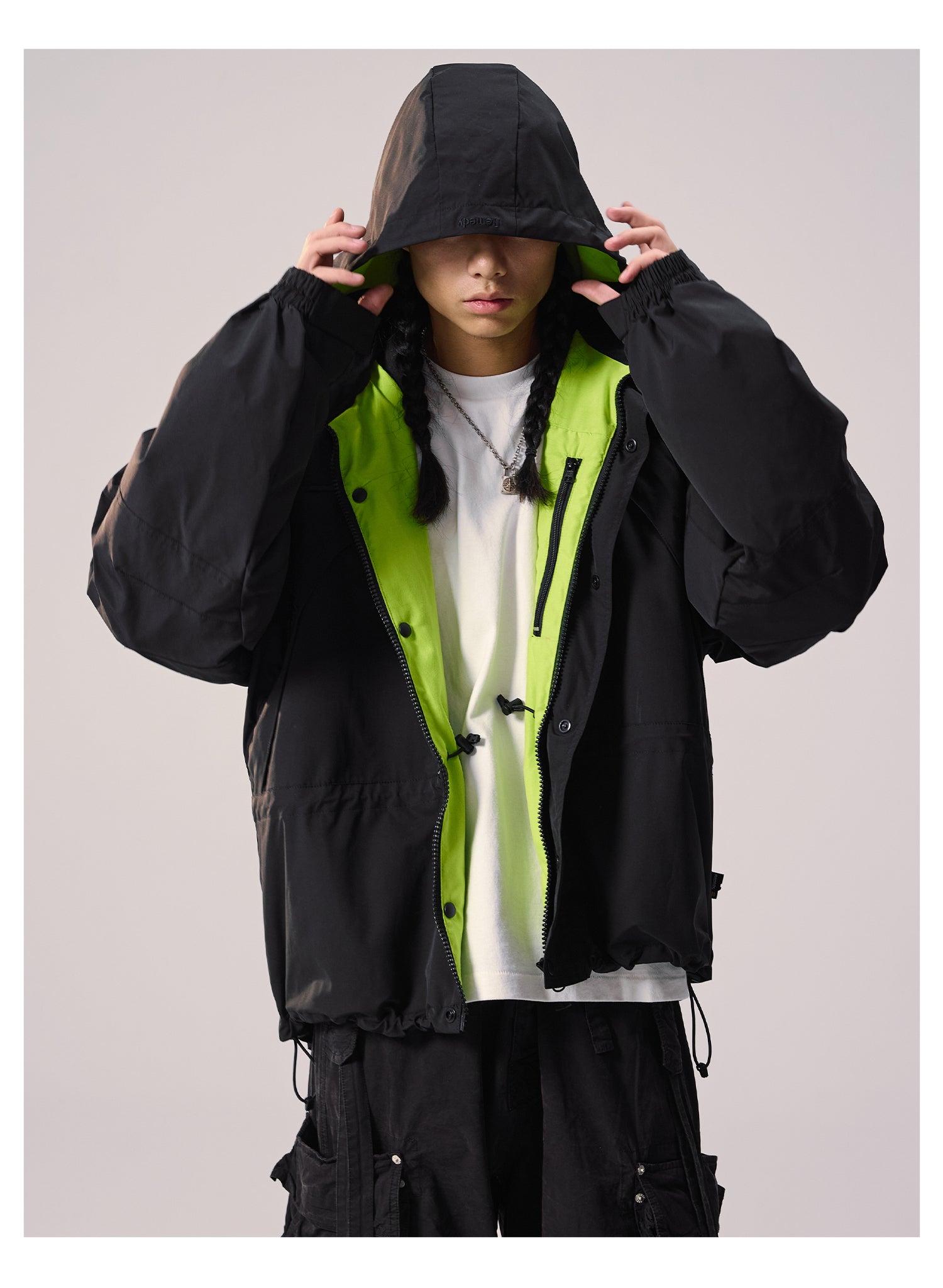 Remedy Backpack Design Hooded Windbreaker Jacket