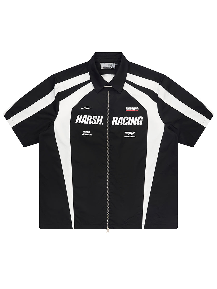 Harsh and Cruel Contrast Color Racing Short Sleeve Shirt
