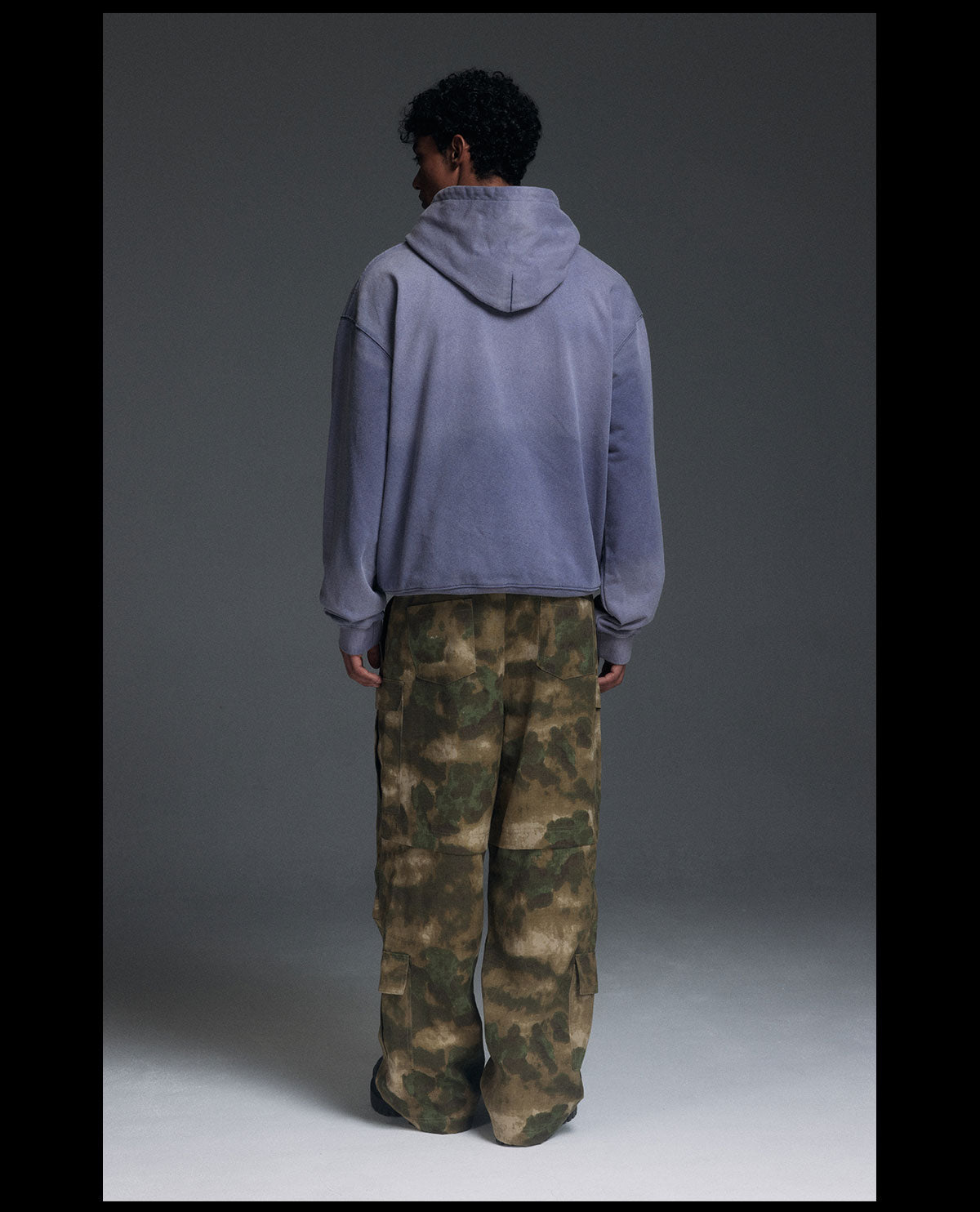 NOVACAM Washed Distressed Vintage Letters Logo Hoodie