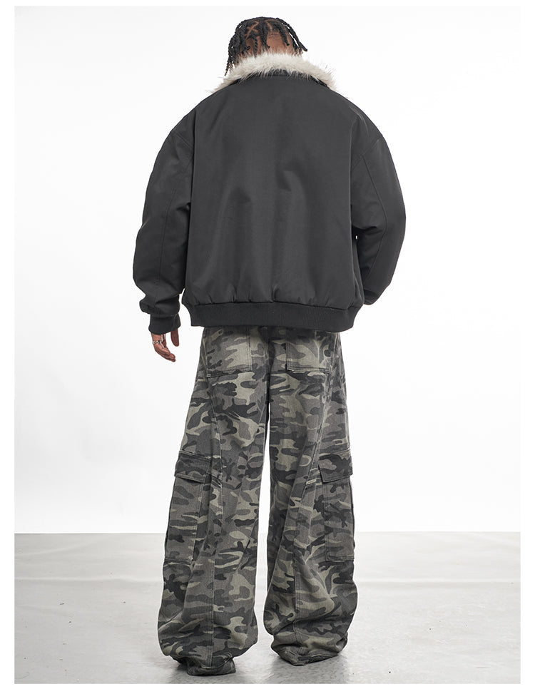 F3F Select Faux Fur Lining Bomber Jacket