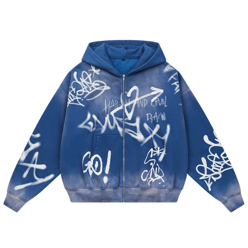 Harsh and Cruel Spray Paint Washed Hoodie