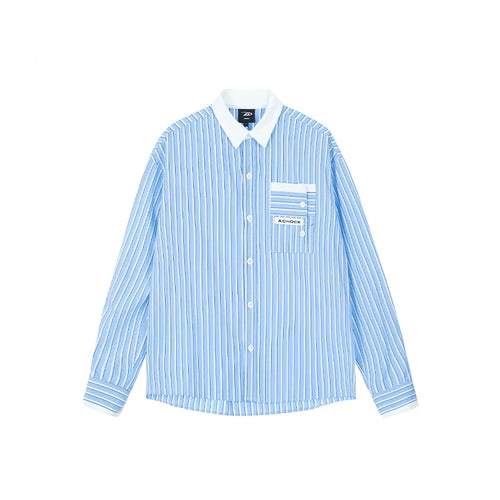 Achock Color Blocking Striped Long Sleeved Shirt