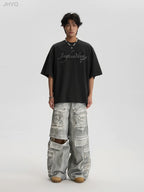 JHYQ Dirty Dye Multi Pocket Removable Work Cargo Pants