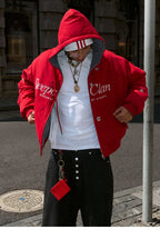 STEEPC Plaid Lined Red Hooded Jacket