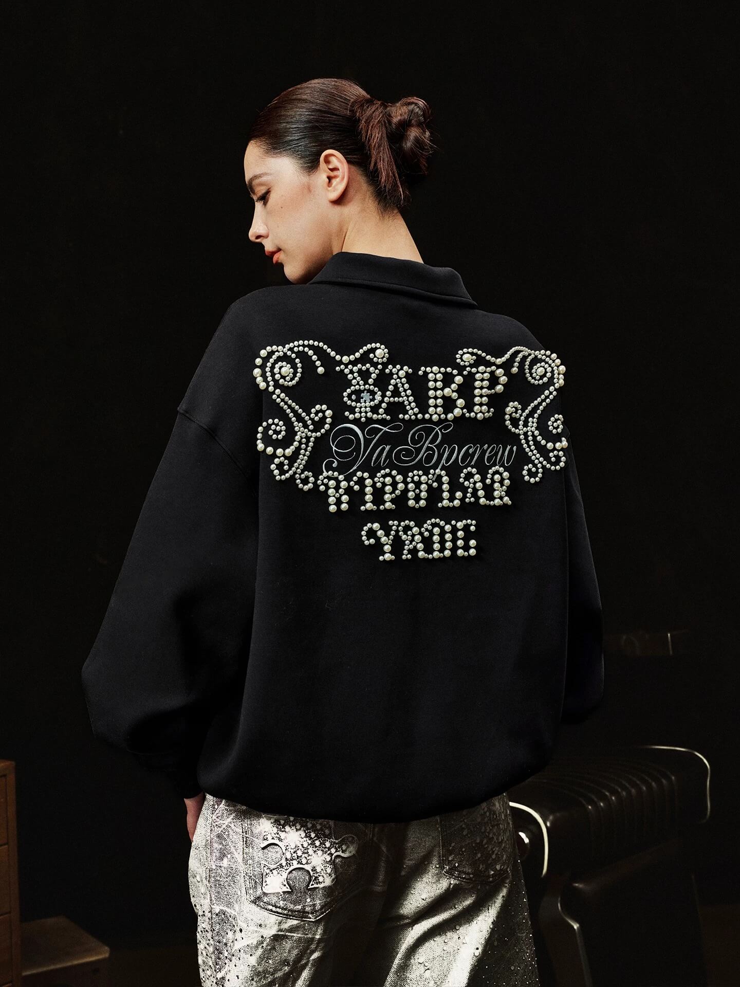 YADcrew x BIPOLAR Pearl Embellished Air Layer Polo Shirt