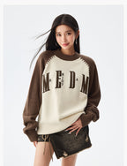 MEDM Color-Blocked Raglan Sleeve Knit Sweater