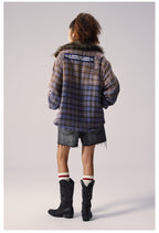 Remedy Gradient Plaid Quilted Lined Shirt Jacket