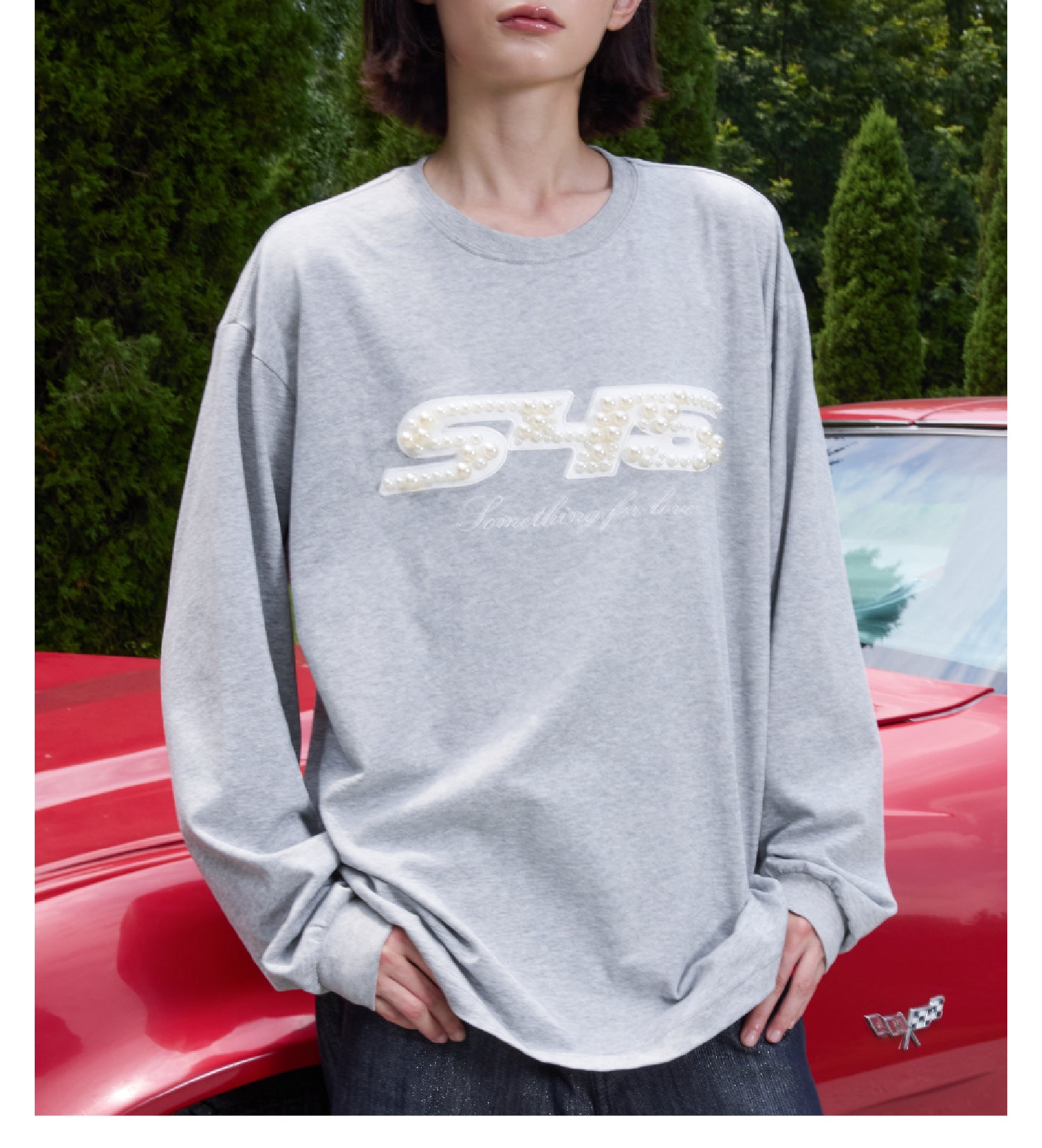 S45 Pearl Logo Patch Long Sleeve Tee