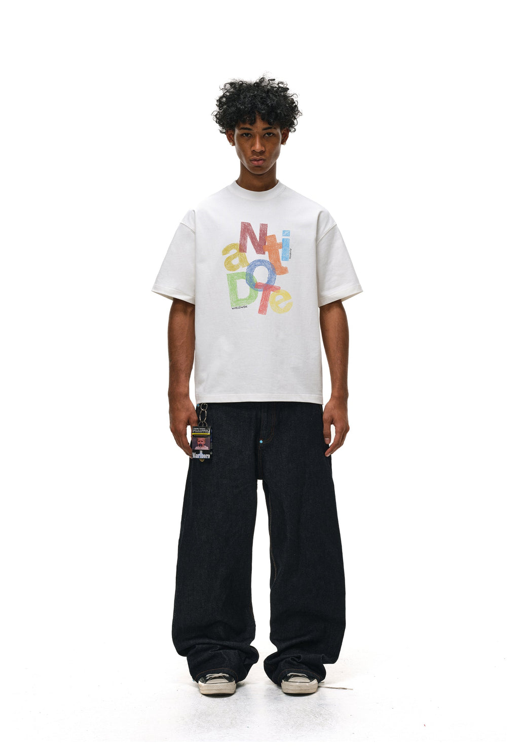 ANTIDOTE Colorful Crayon Print Tee