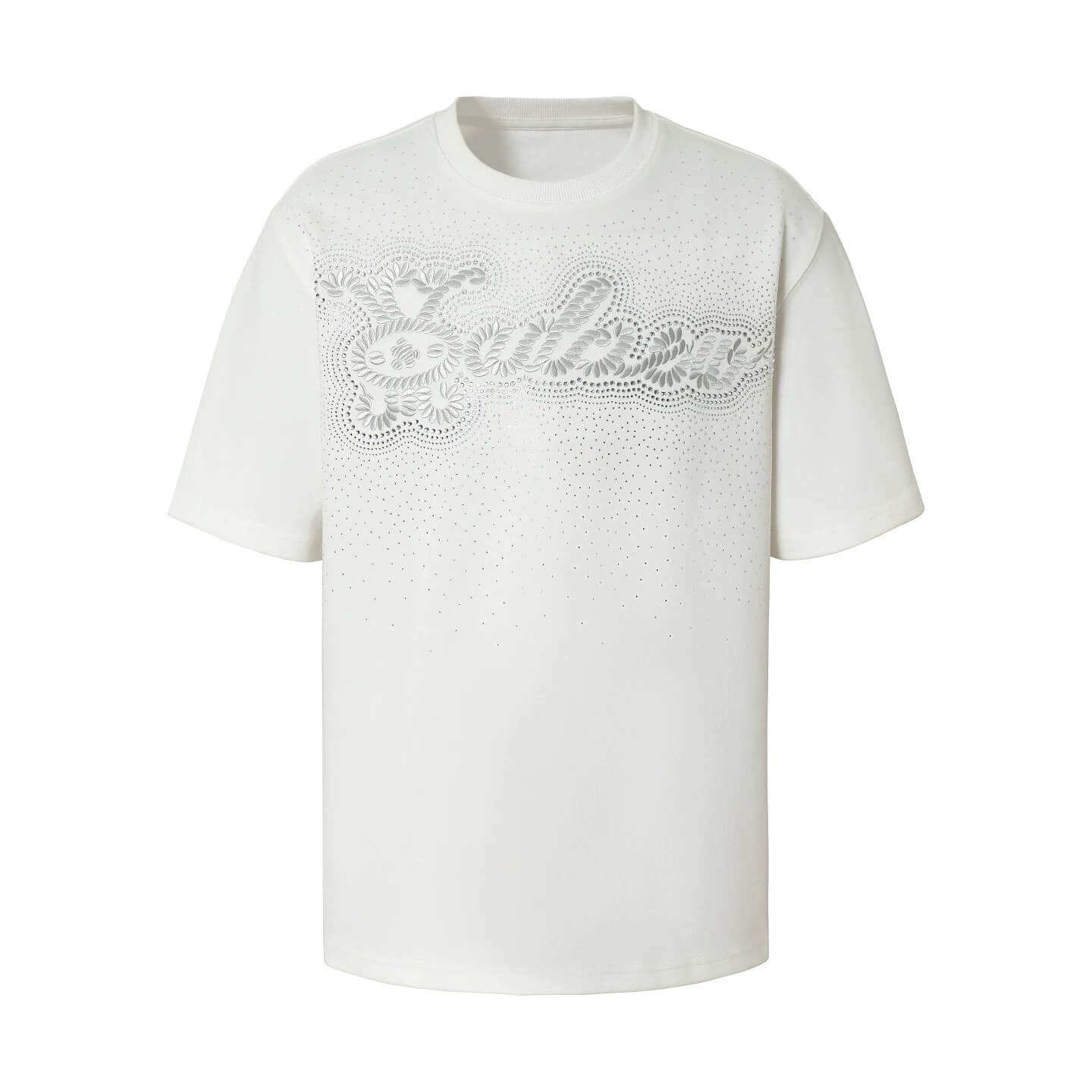 YADcrew Galaxy Rhinestone 3D Logo Embroidered Tee