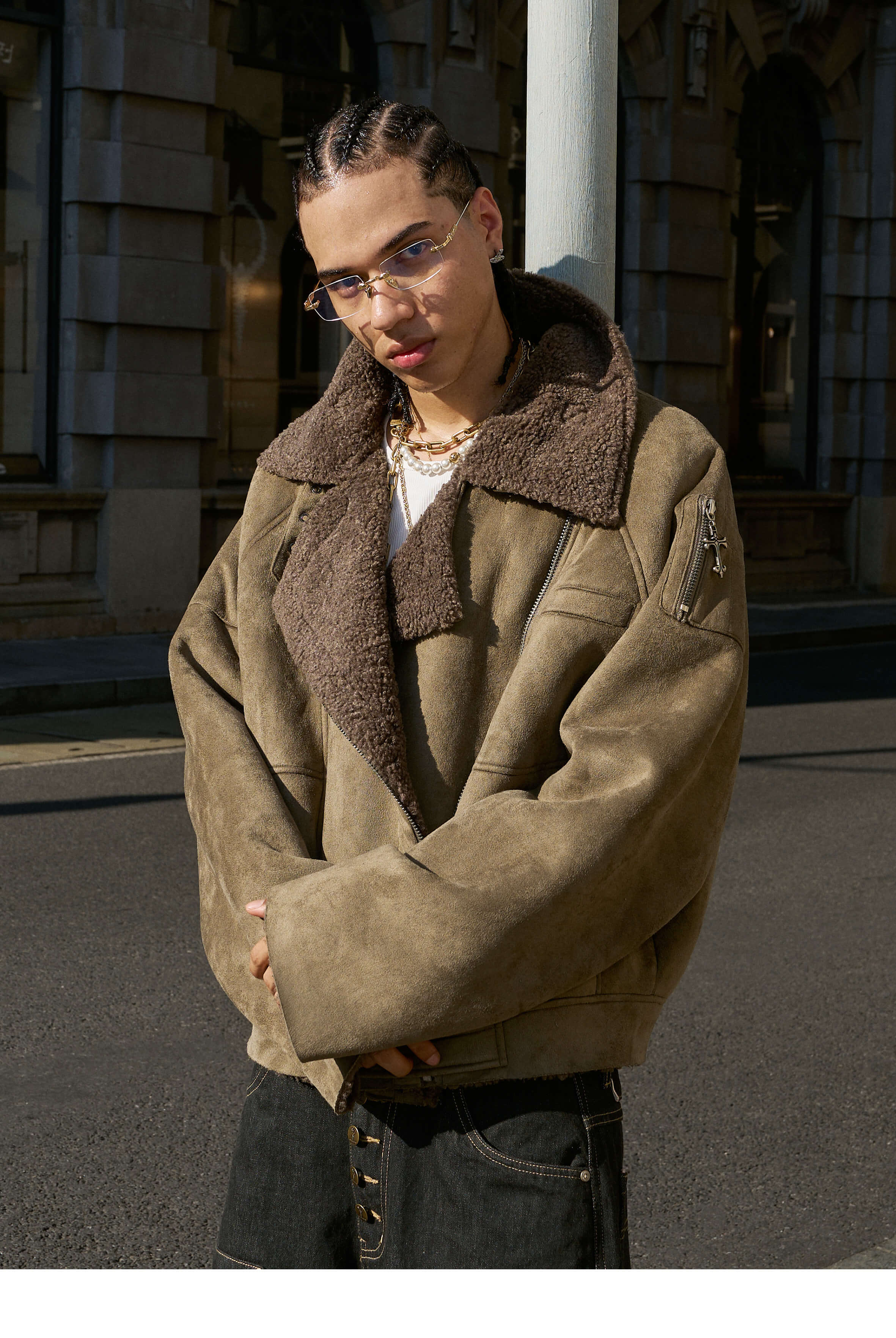 STEEPC Suede Shearling Jacket