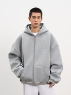 AFGK Air Layer Embroidered Oversized Zip-Up Hoodie