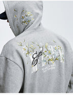 MEDM Rose Embroidered Zip Up Hoodie