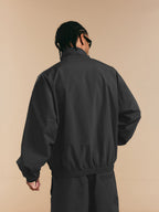 1807 Textured Plaid Fabric Track Jacket