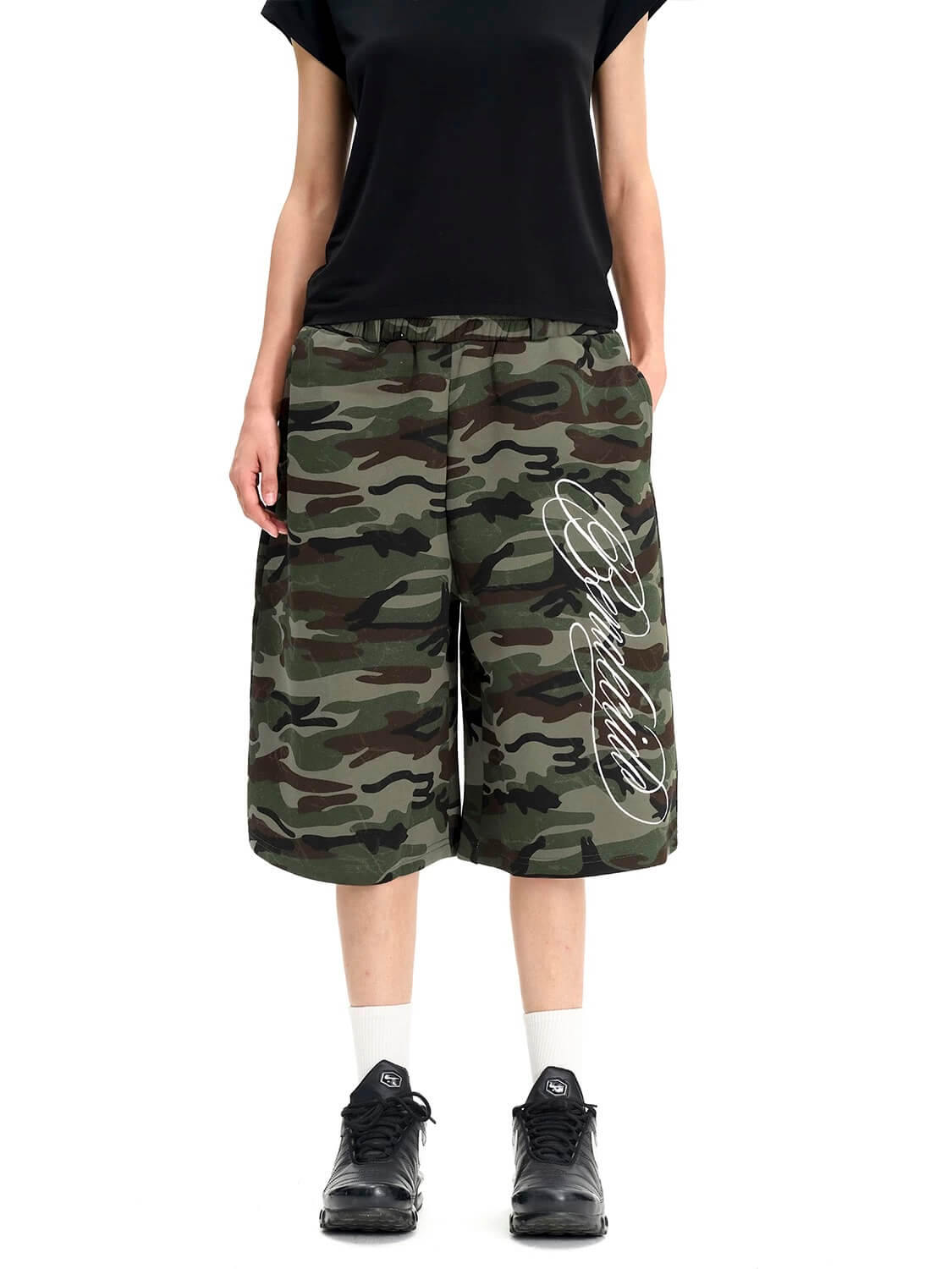 F3F Select Camo Calligraphy Embroidered Baggy Sweat Shorts