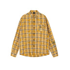 Achock Washed Plaid Butterfly Embroidery Long Sleeved Shirt
