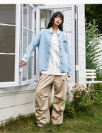 MEDM Floral Vine Embroidered Knit Cardigan