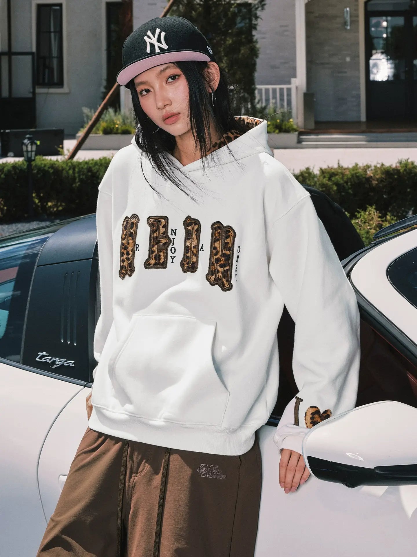 MEDM Leopard Faux Fur Layered Hoodie