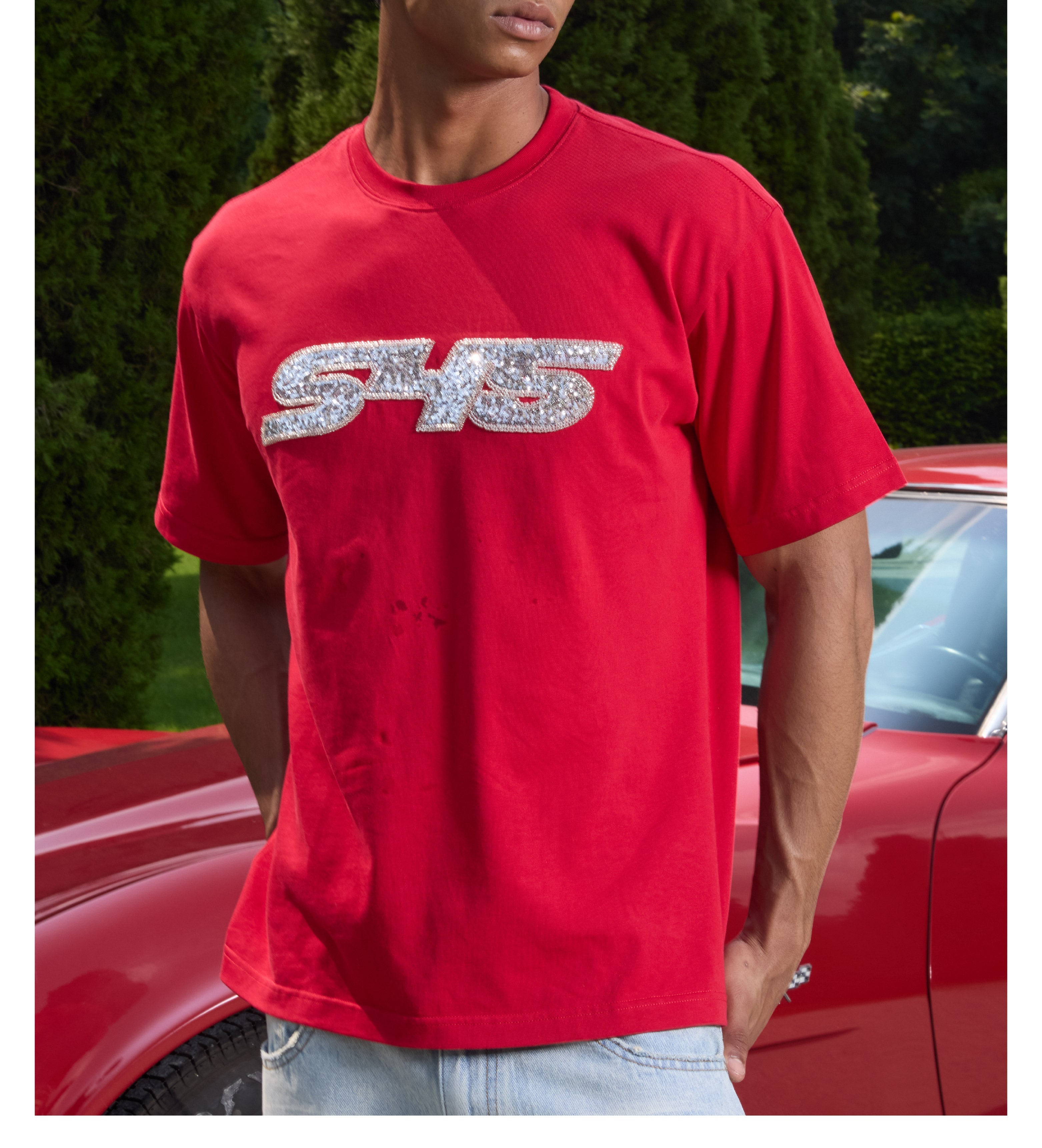 S45 Sequin Metal Logo Tee