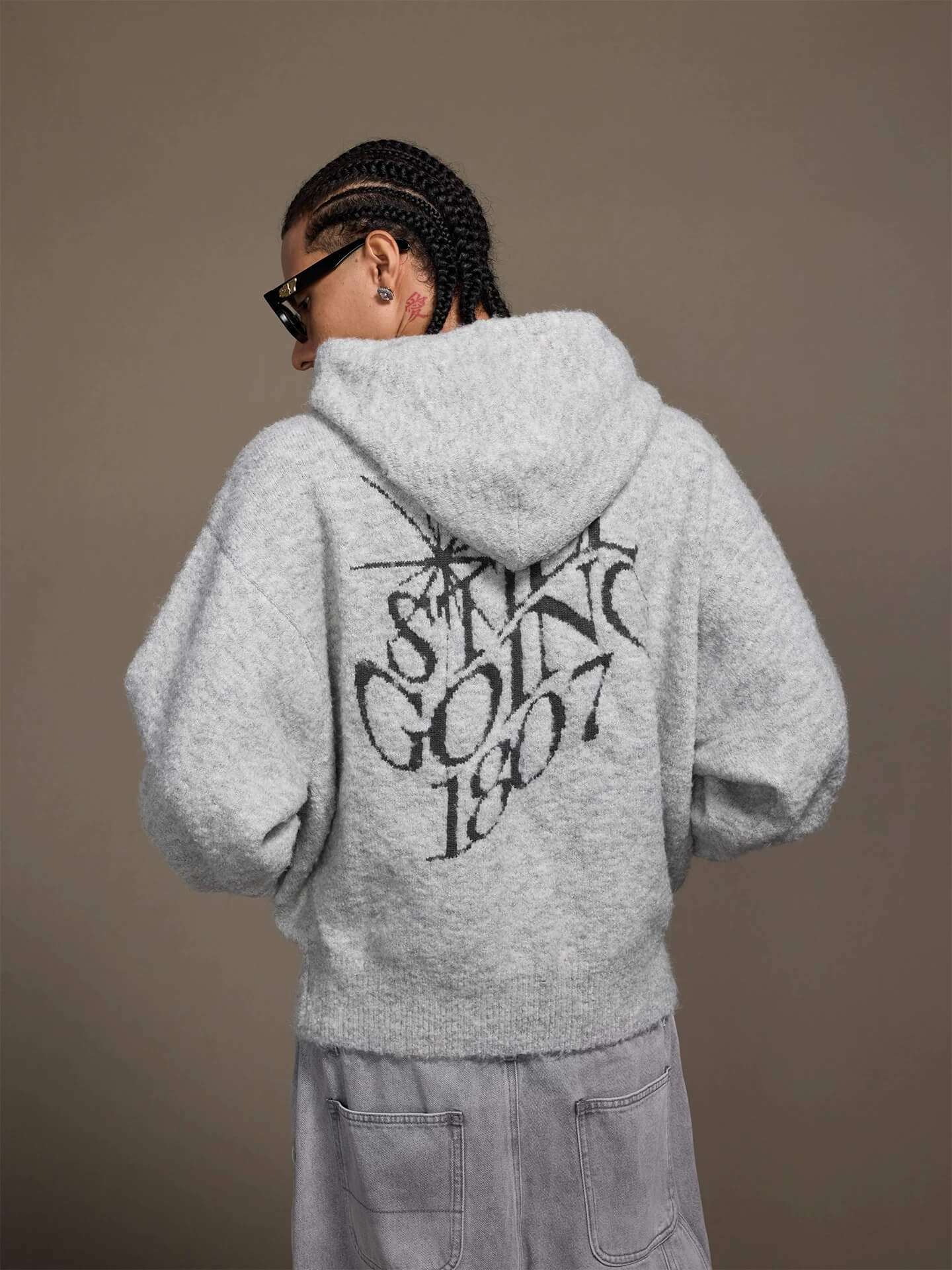 1807 STILLGOING Jacquard Knit Zip Up Hoodie